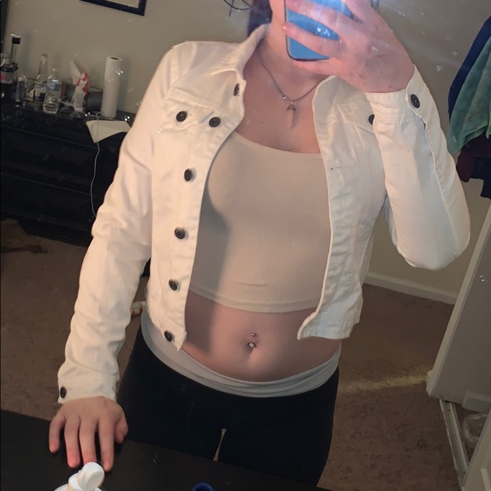 white denim jacket